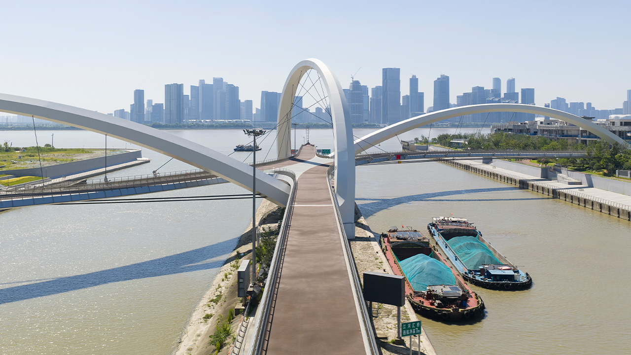 16 ZHA Grand Canal Gateway Bridge Photograph by Xue Liang