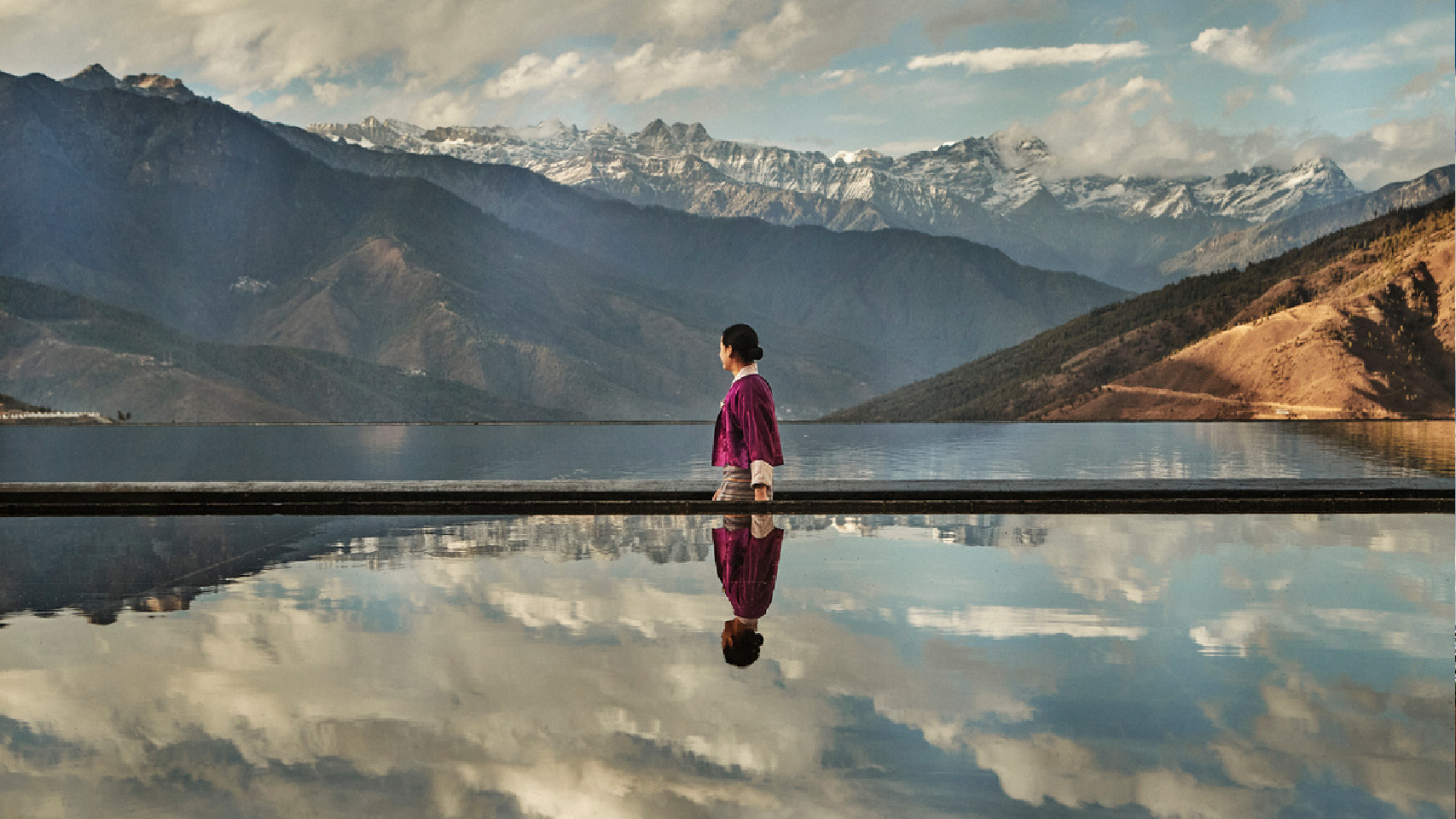 Against the Season Six Senses Bhutan Thimphu Palace in the Sky Reflecting Pond