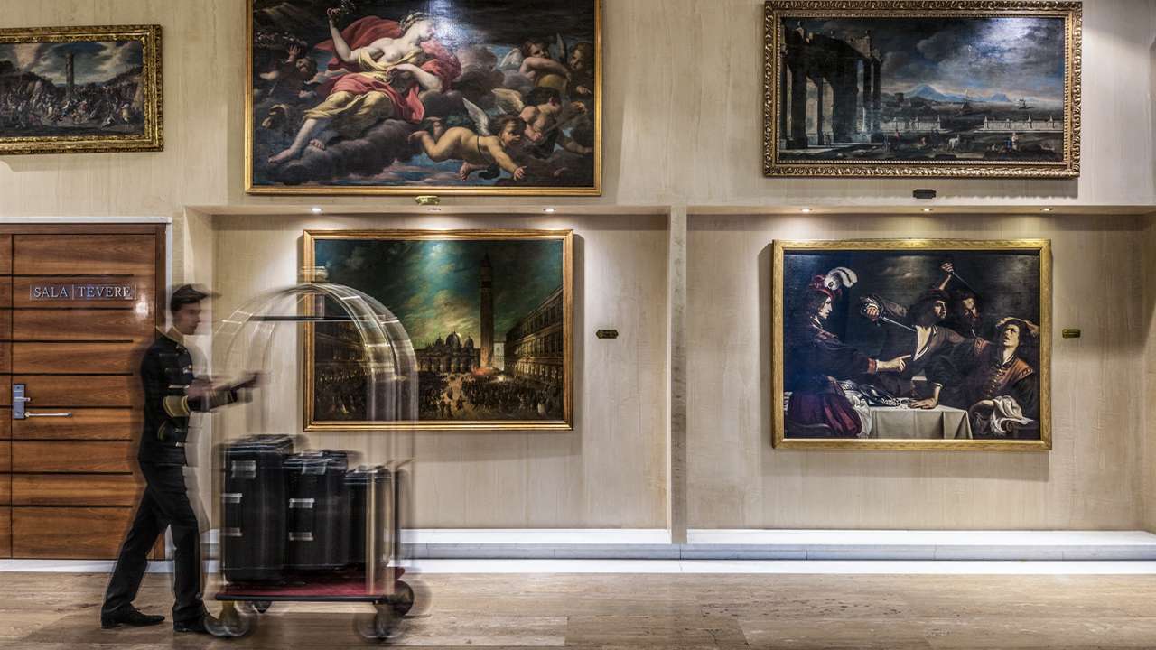 Art Gallery with Bellboy