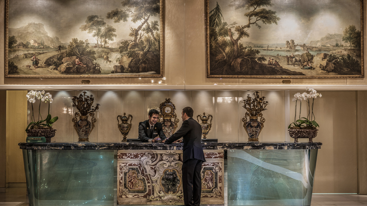 Concierge Desk with Zais Paintings