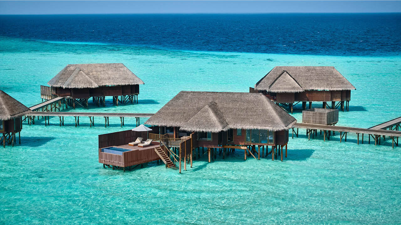 Conrad Maldives 2 BR Grand Water Villa With Pool Aerial John Athimaritis High Res