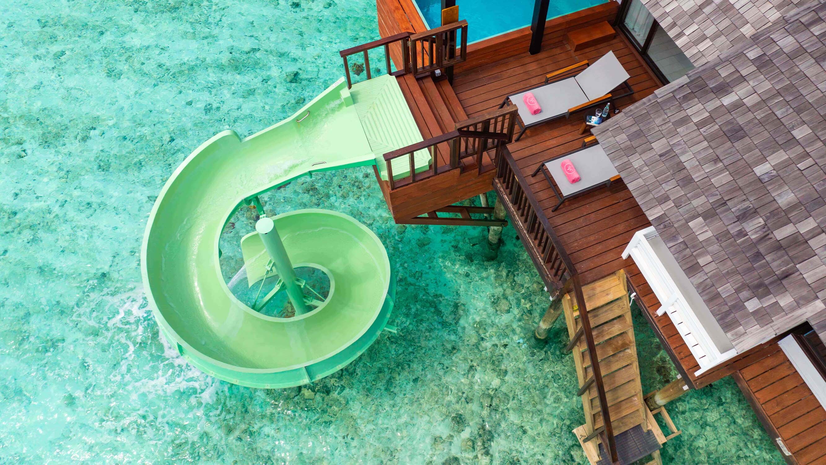 OZEN LIFE MAADHOO Wind Villa Jacuzzi Slide Aerial Deck