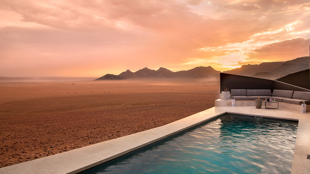 Sossusvlei Desert Lodge Room Suite sunset sundowners 3
