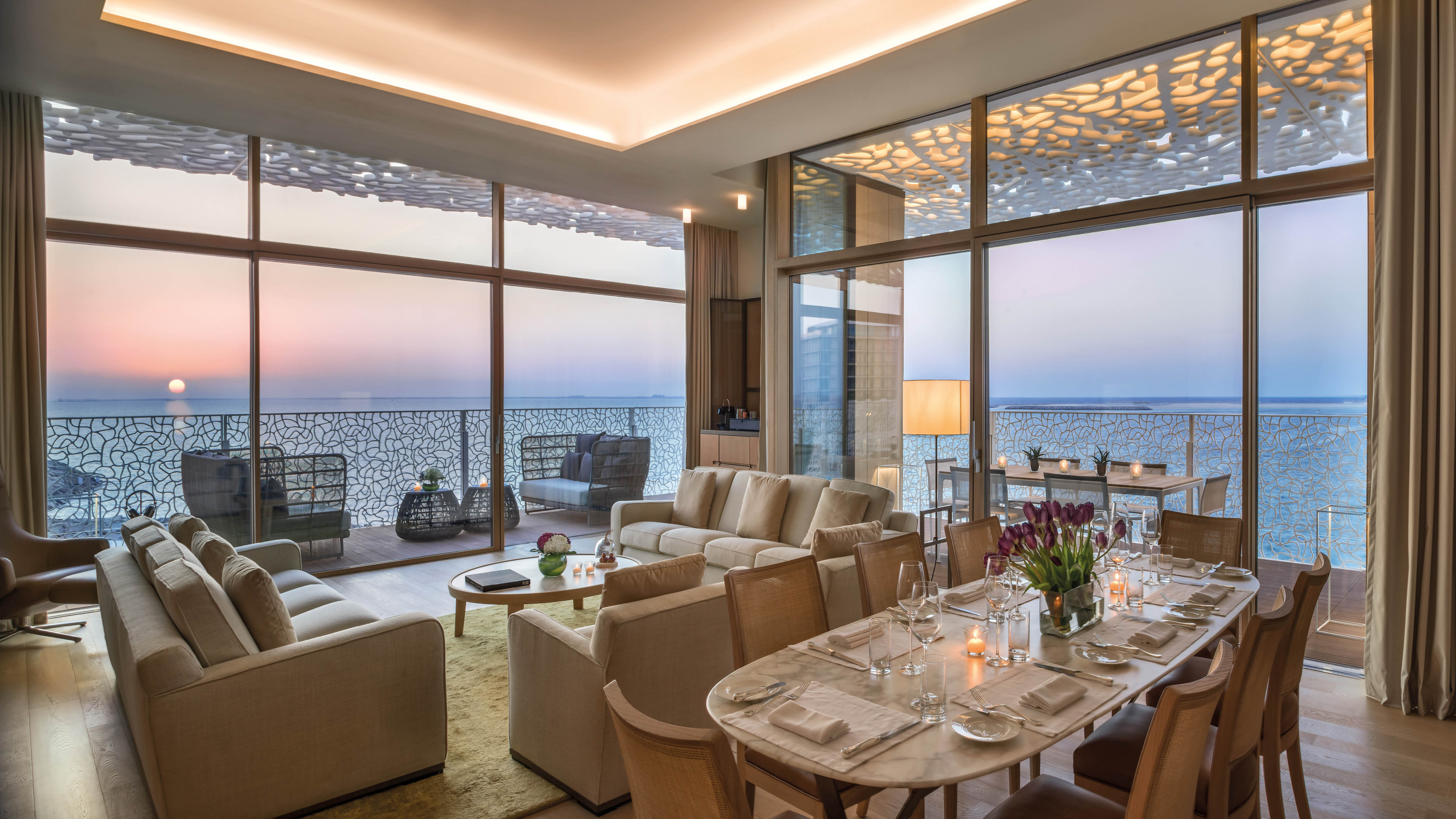 The Bvlgari Resort Dubai The Bvlgari Suite Living Room by Sunset 2