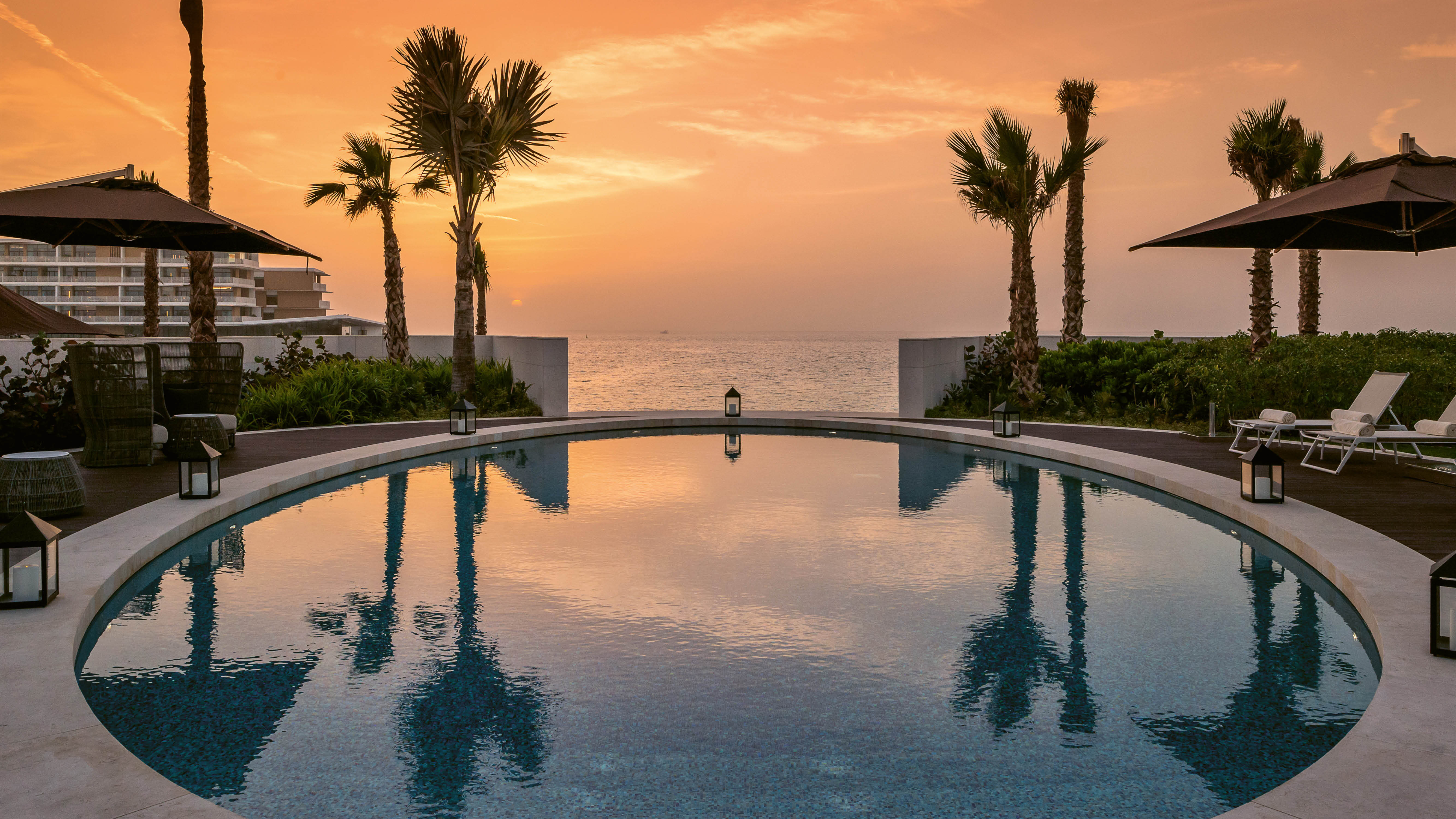 The Bvlgari Resort Dubai The Bvlgari Villa Swimming Pool by Sunset 1 Copy